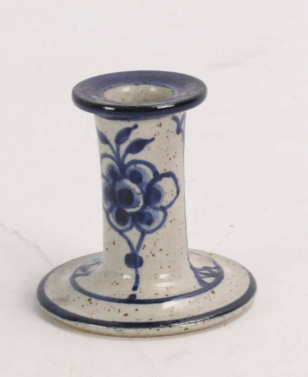 Vintage stoneware candle holder signed Jesper Packness, designer/ceramicist.