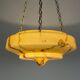 Art Deco pendant lamp in yellow glass, 1930s