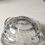 Transparent Murano Bullicante Ashtray/Small Bowl. Diameter 21 cm.