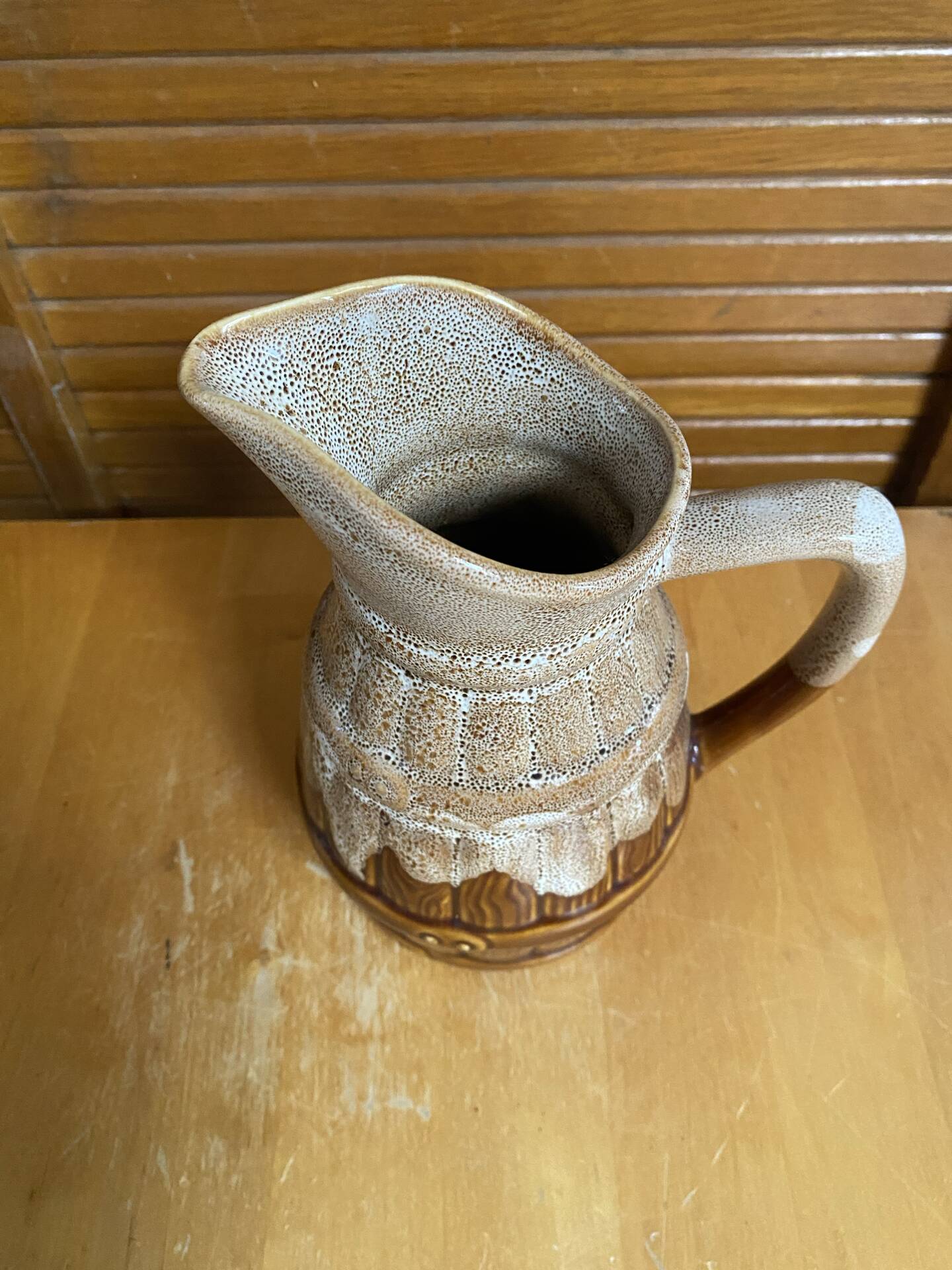 Vintage revol barrel-shaped flamed ceramic jug 3/4 litre