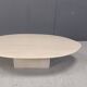 Vintage oval travertine coffee table, 1970s