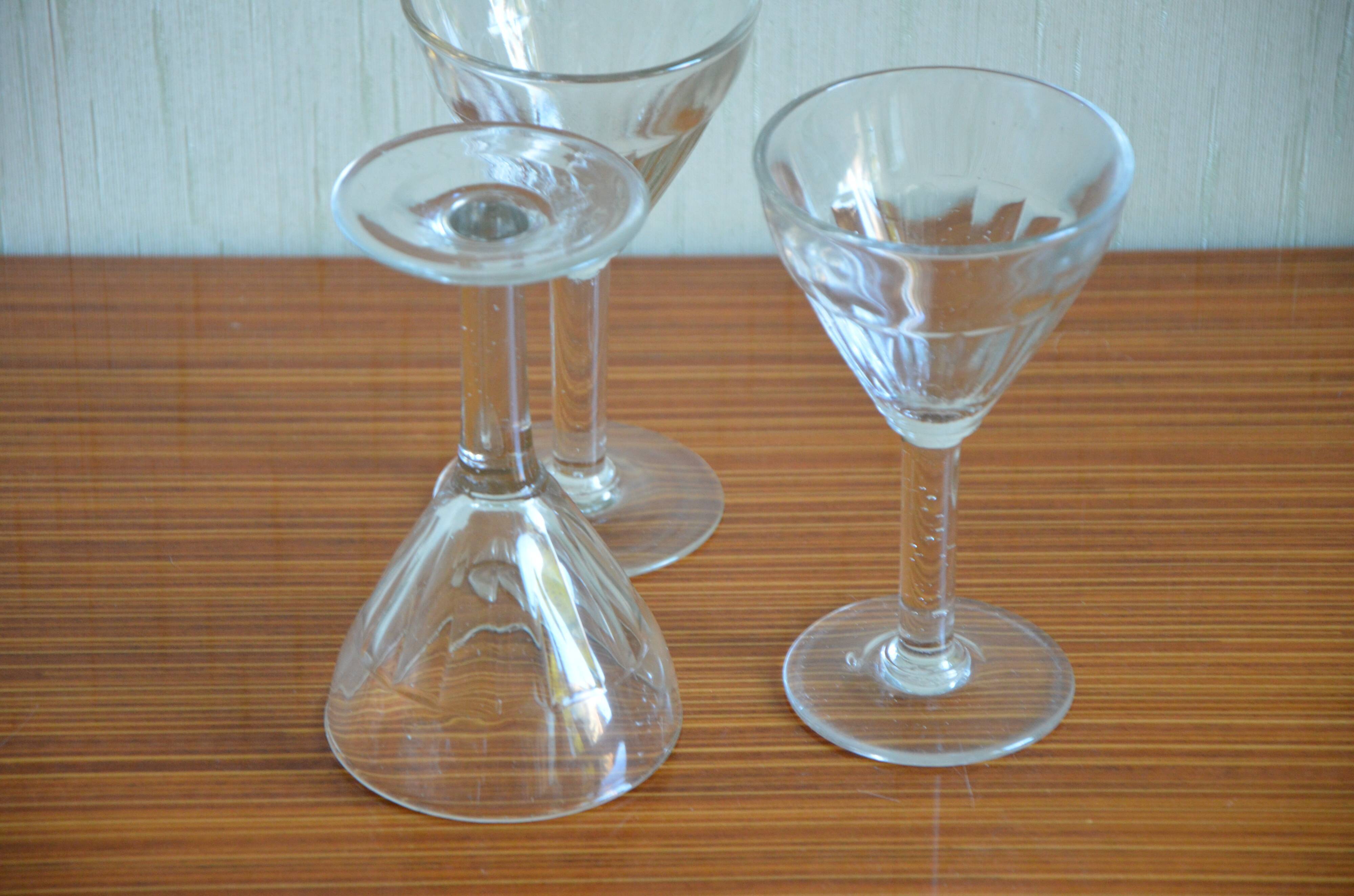 Lot de 3 verres anciens 1930