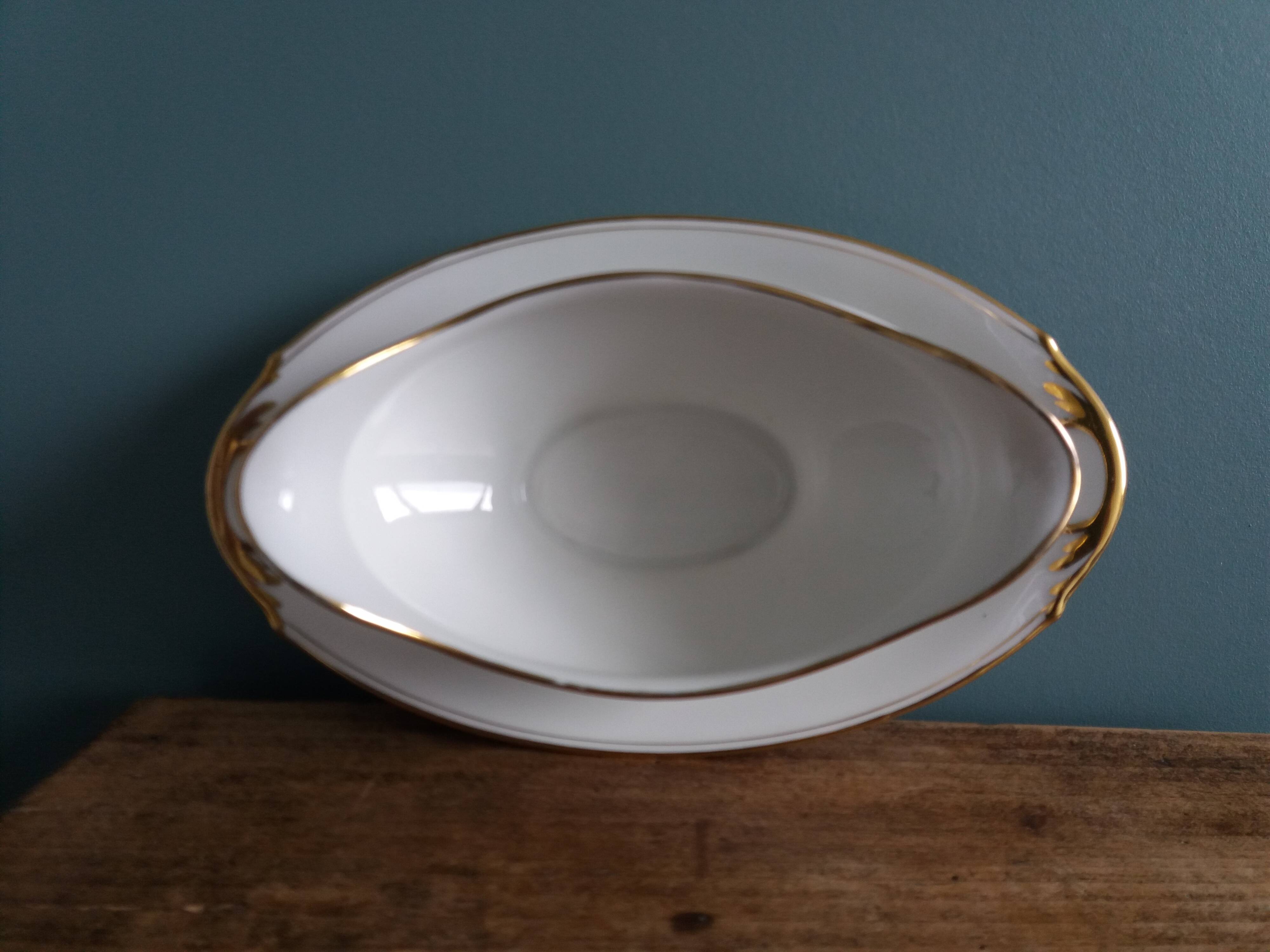 Betoule and Legrand Limoges porcelain sauceboat