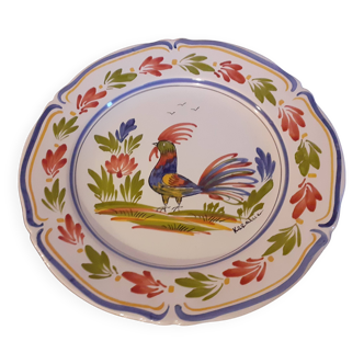 Keraluc quimper / assiette à suspendre oiseau peint à la main (01)