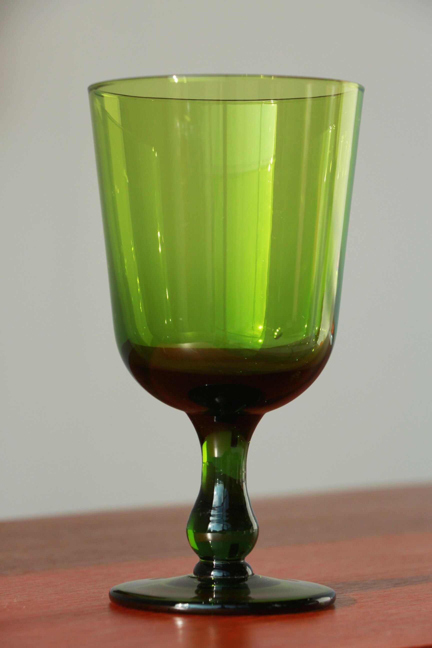 Green glass vase