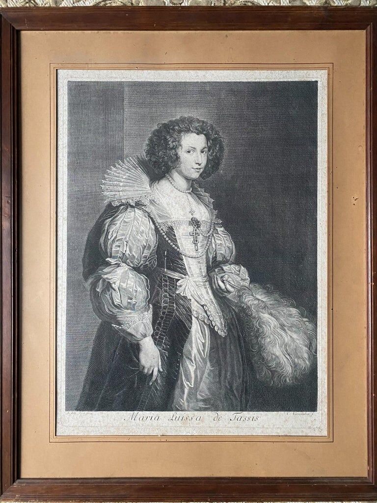 A. Van Dock, portrait of Maria Louissa De Tassis, engraving by C. Vermeulen, seventeenth century