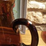 Amber bubble glass carafe