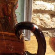 Carafe verre bullé ambré
