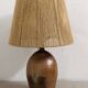 Lampe XXL en grès vernissé et corde de jute vers 1960