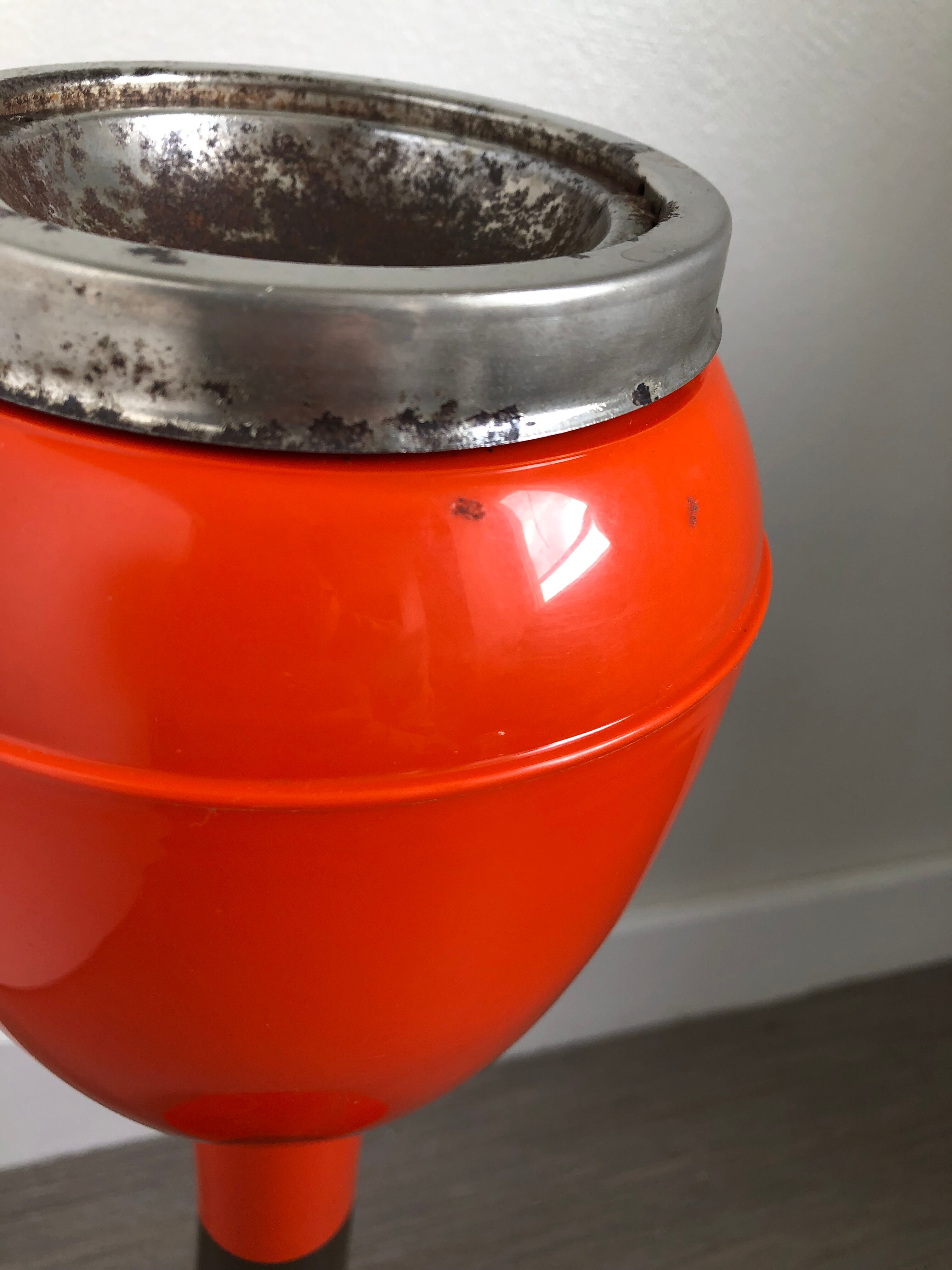 Vintage orange-footed ashtray