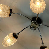 1960's mid century 5-light sputnik spider CEILING LIGHT chrome metal glass