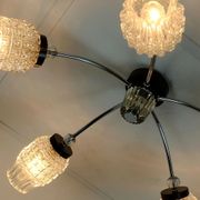 1960's mid century 5-light sputnik spider CEILING LIGHT chrome metal glass