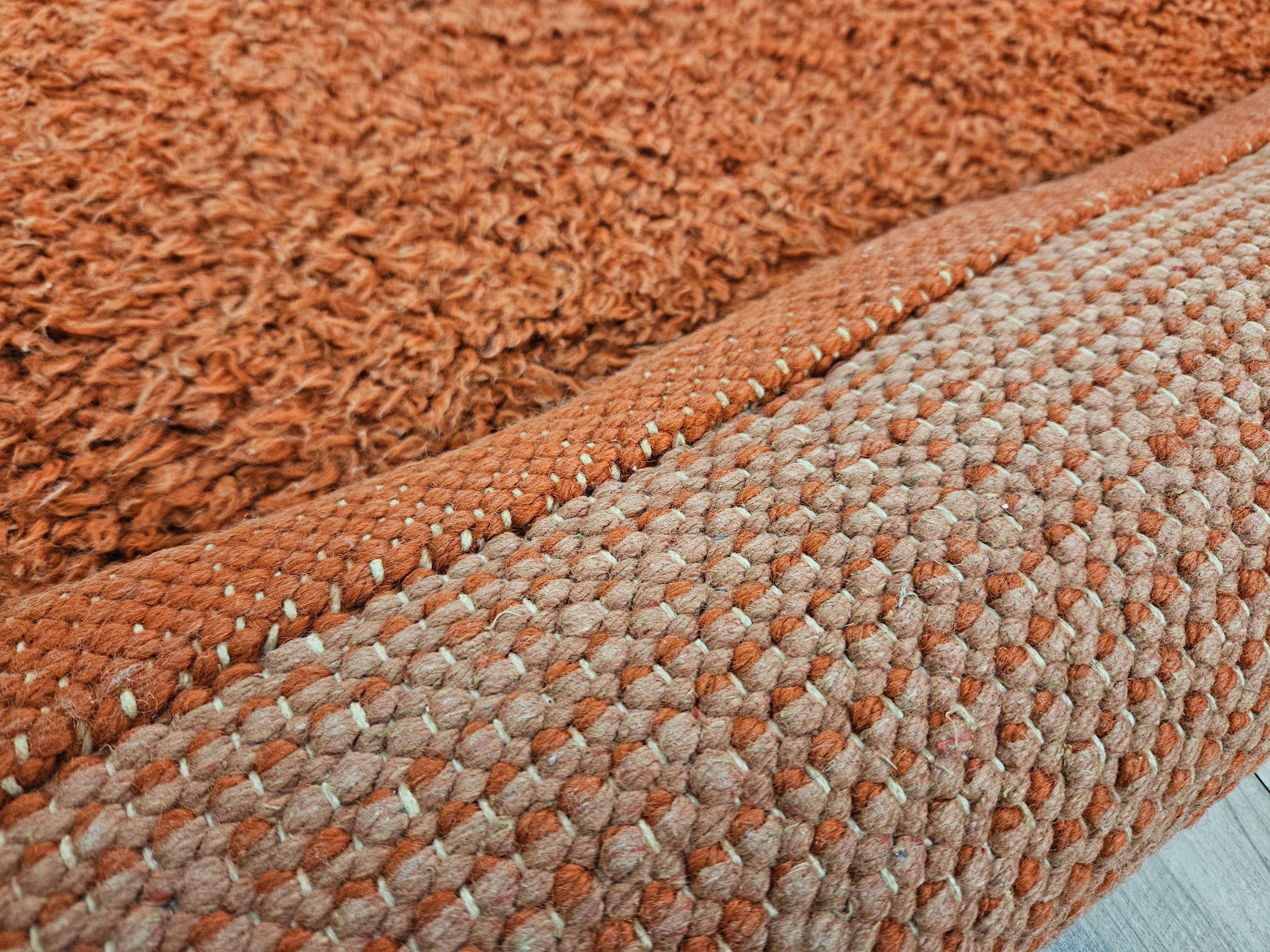 Vintage 70's Italian Red Wool Rug