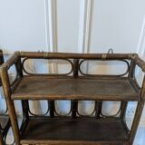 Pair of rattan shelves