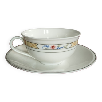 Tasse et sous-tasse Orlando de Villeroy & Boch, porcelaine Bone china