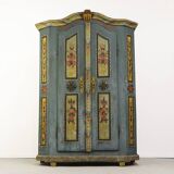 Armoire de mariée peinte à l'art populaire