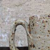 Set of 6 stoneware cups and a pitcher