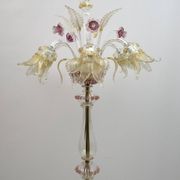Ca'Rezzonico Blown Murano Glass 6 Arms Floor Lamp, Italy, 1950s