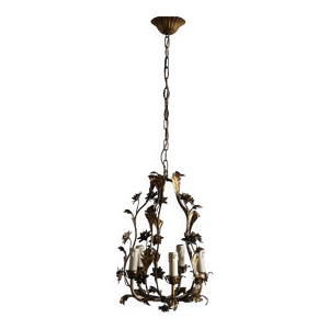 Lustre ancien à 5 feux - feuillage