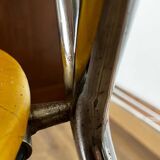 Chaise yamakado, chrome et skaï jaune