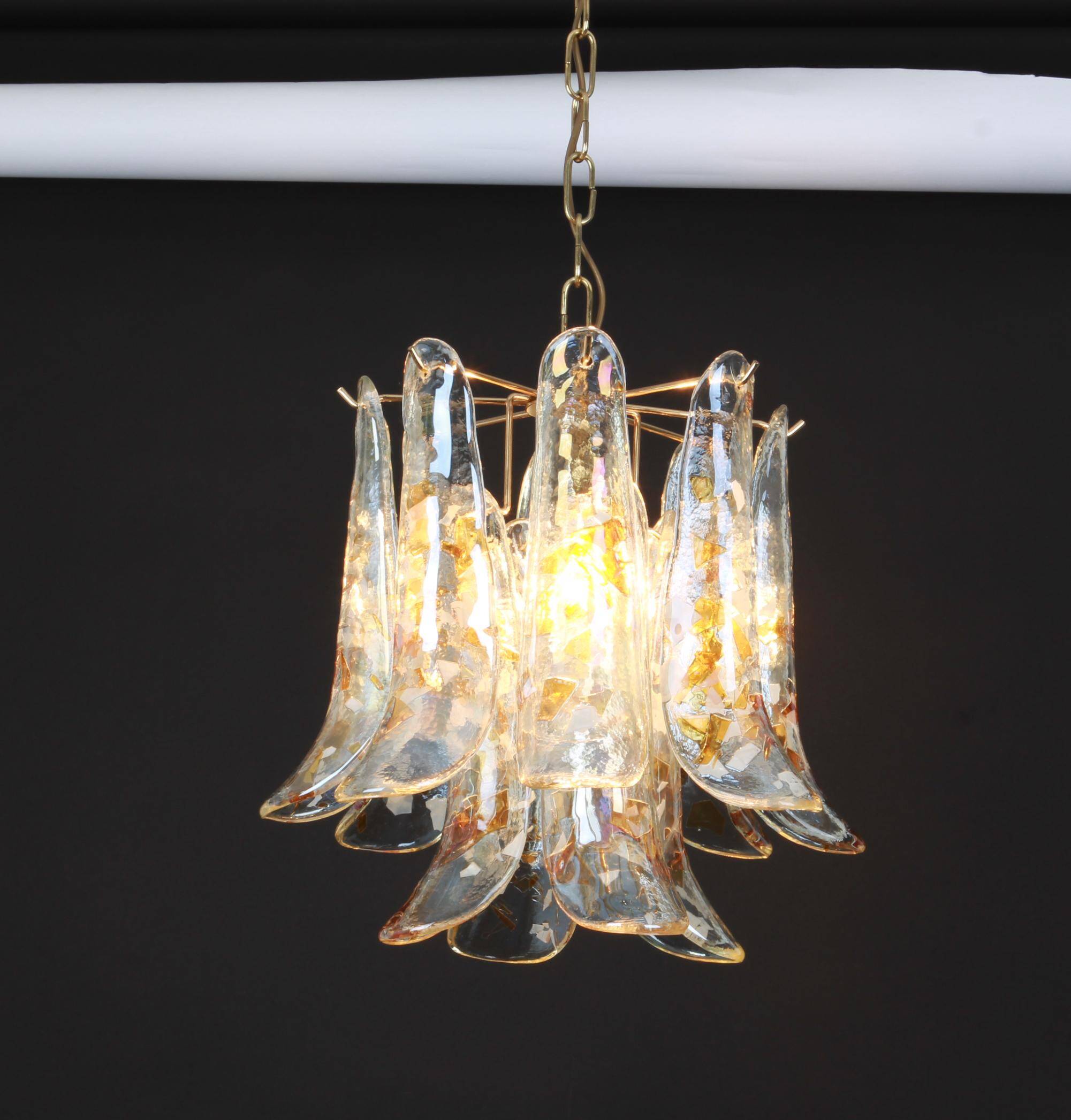 Murano glass chandelier designed by Carlo Nason for Mazzega, 1970s.