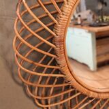 Rattan mirror 68cm