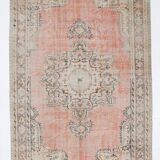 Vintage Salmon & Beige Classic Turkish Rug, 185x291Cm