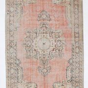 Tapis turc classique vintage saumon et beige, 185 x 291 cm
