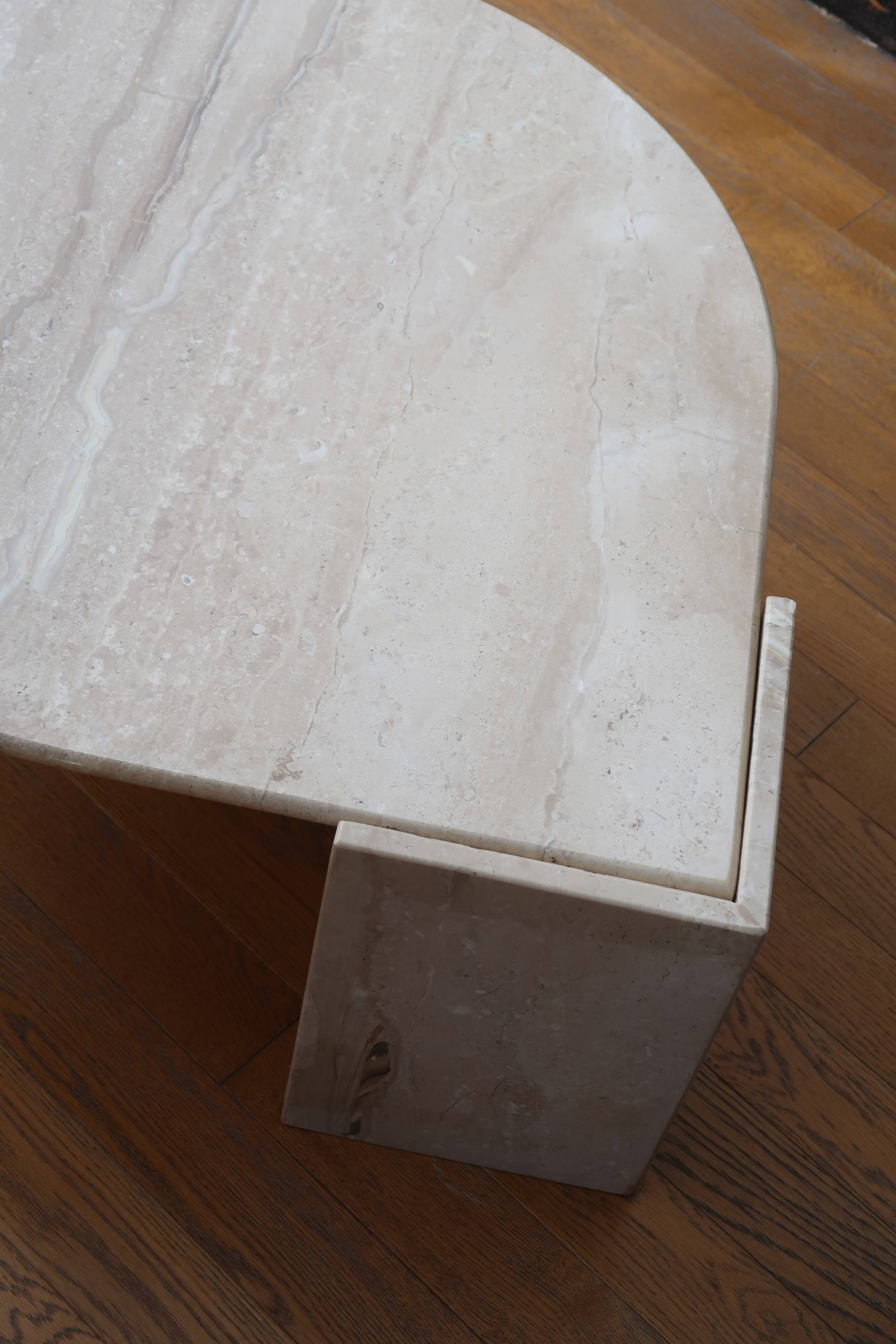 Travertine coffee table Roche Bobois
