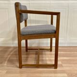 Oak chair design and scandinavian stamp 1950.