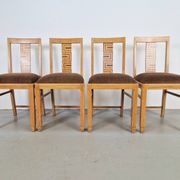 Chaises de salle à manger Arts et Métiers, années 1930, ensemble de 4