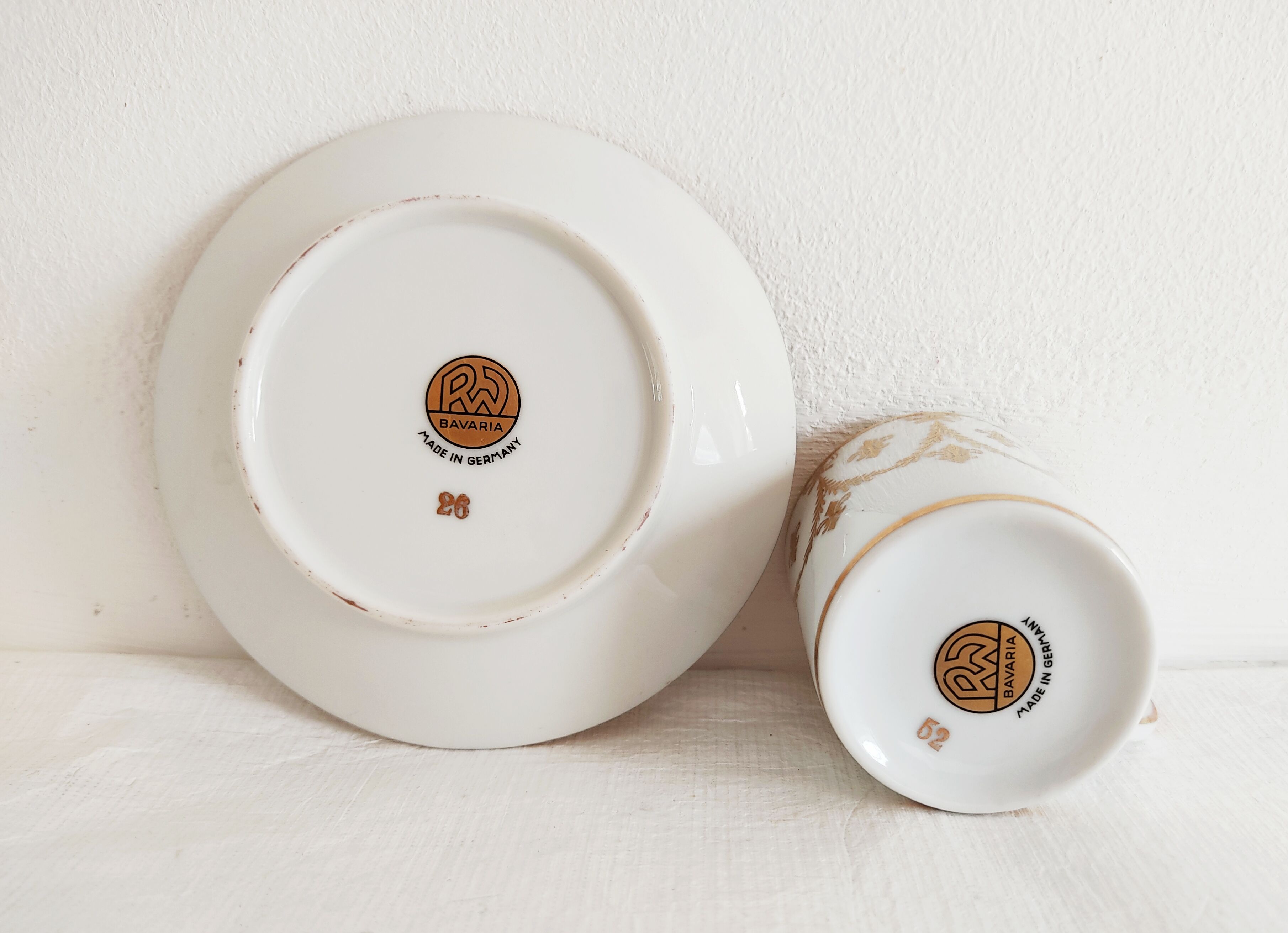 Cup and sub-cup Bavaria German porcelain