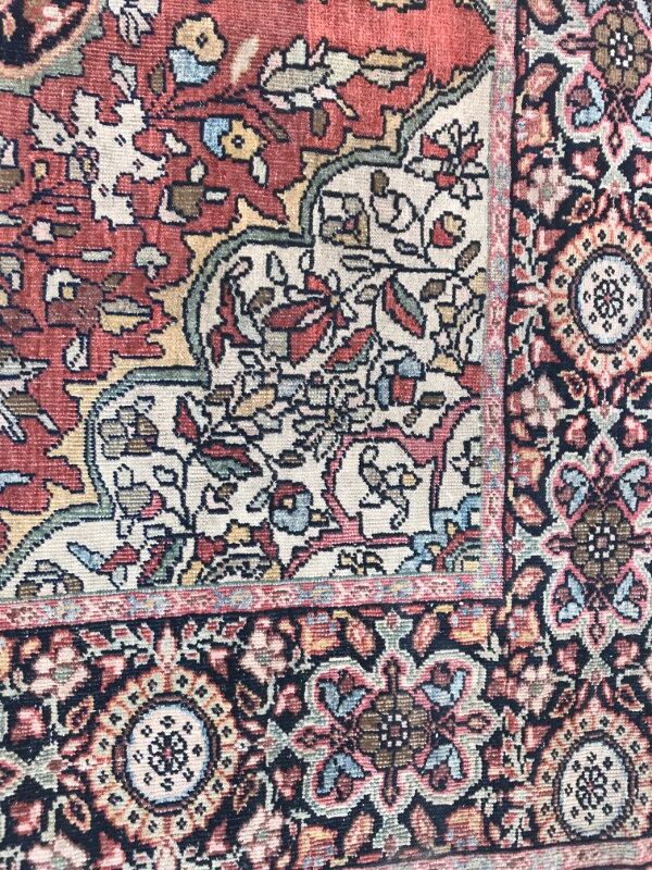 Old Persian carpet end Sarogh handmade 102 X 142 CM