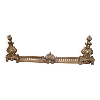 Gilt bronze hearth bar