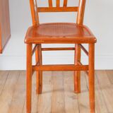 Set of 4 Luterma bistro chairs, cane effect, 1950