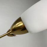 Brass and white glass chandelier, 1980