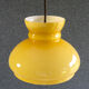 Old yellow glass suspension, mounted with new cable and new socket - circa 1950