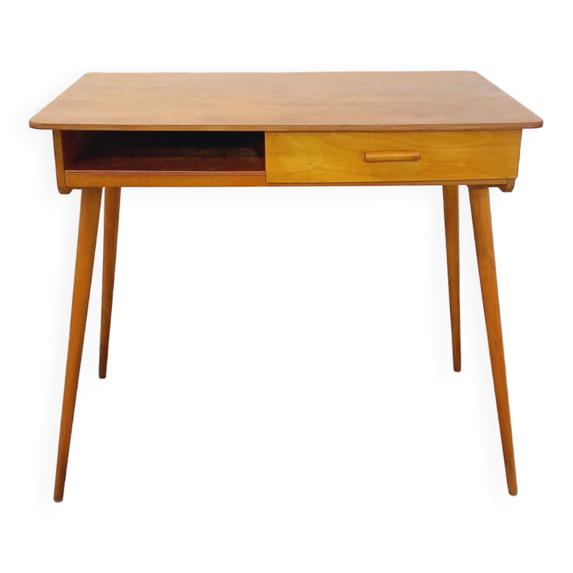 Bureau Baumann vintage en bois des années 50