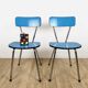 Duo de chaises en formica bleu ciel