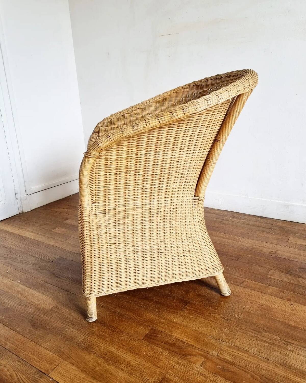 Fauteuil en rotin vintage
