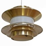 Pendant light "Trava" in golden aluminium by Carl Thore for Granhaga Metallindustri. Sweden 1970s