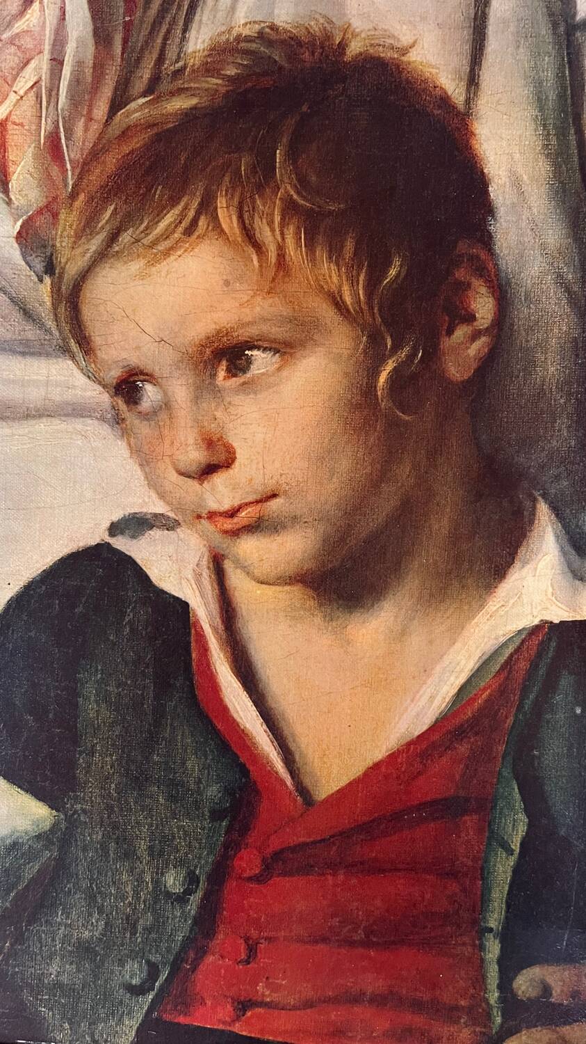 Vintage child portrait painting