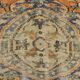 7x9 Orange & Cream Oriental Pattern Vintage Rug, 202x282Cm