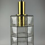 60s 70s ceiling lamp Glashütte Limburg Germany glass & brass Space Age