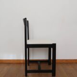 6 black lacquered and terry chairs