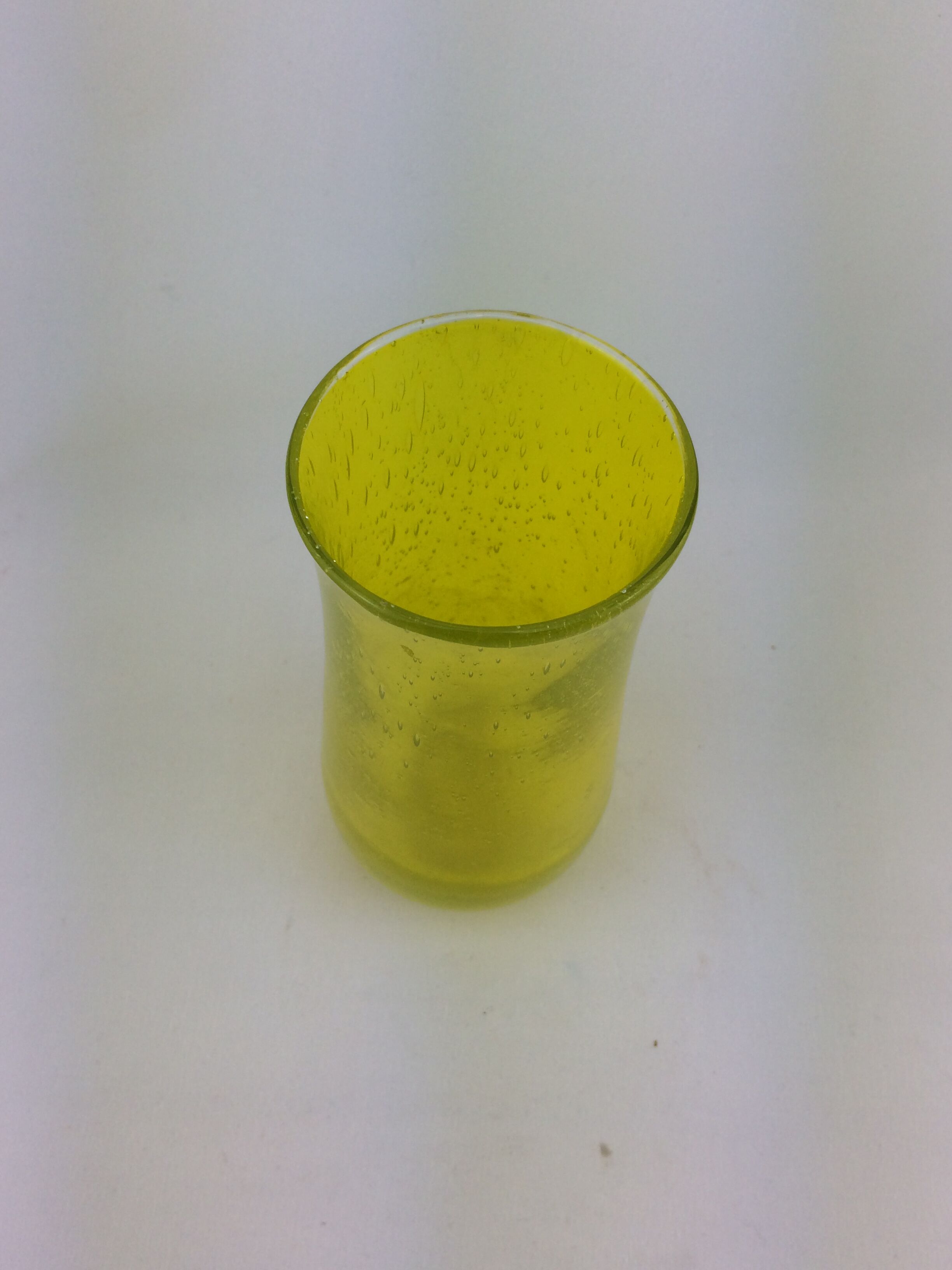 Small vase yellow Biot bubble glass