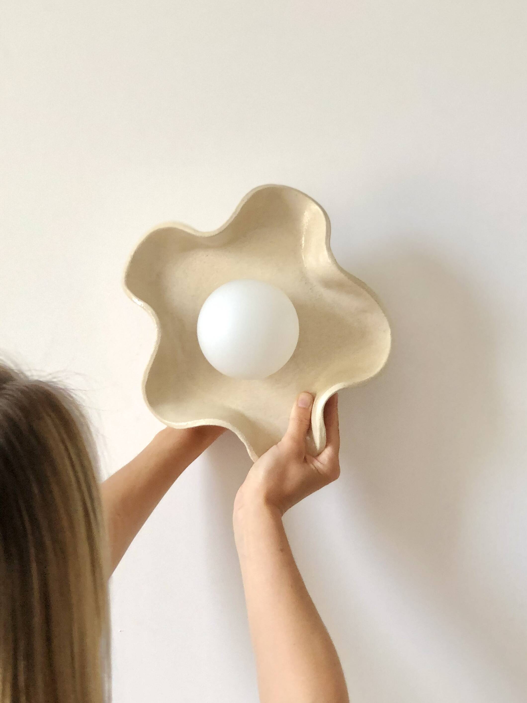 Square Coco Ceramic Wall Light - Jelly Sand