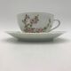 Sept tasses à thé café en porcelaine décor amandine bernardaud Limoges France - Années 1970