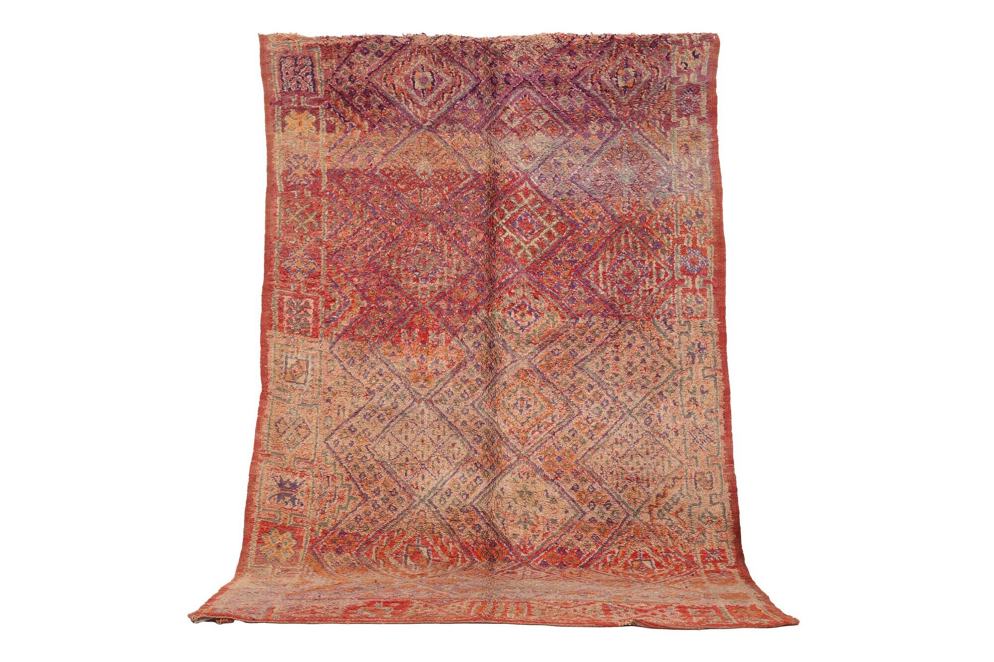 Vintage Moroccan Wool Rug 184 x 285 cm, Handmade Berber Rug, Old Rug Boho
