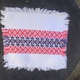 6 towels in Basque cotton patterns pink and indigo blue vintage